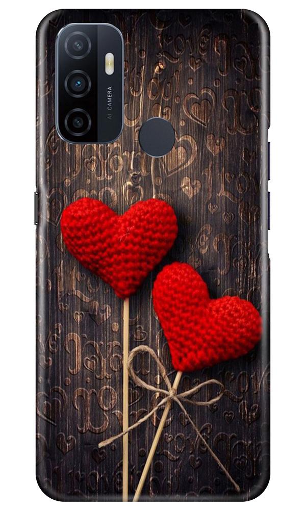 Red Hearts Mobile Back Case for Oppo A53 (Design - 80) Red Hearts Case for Oppo A53