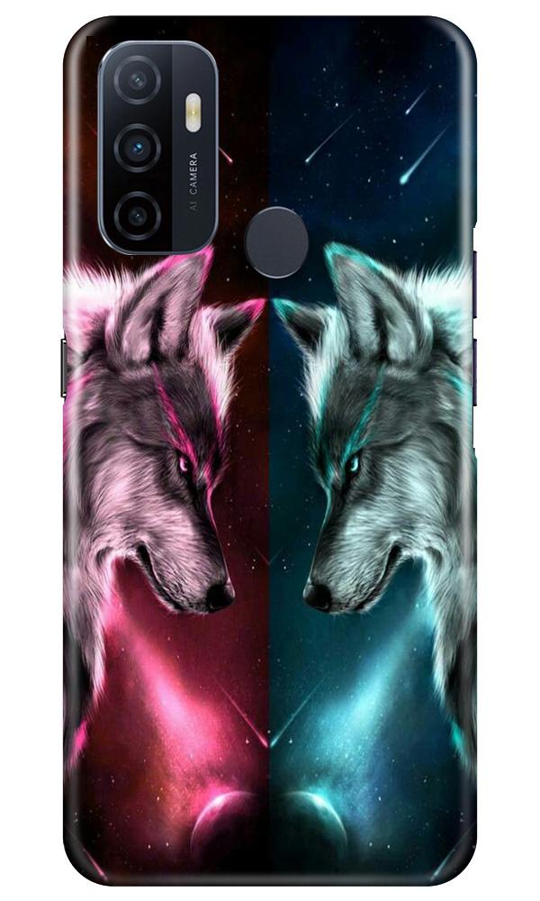 Wolf fight Mobile Back Case for Oppo A53 (Design - 221) Wolf fight Case for Oppo A53 (Design No. 221)