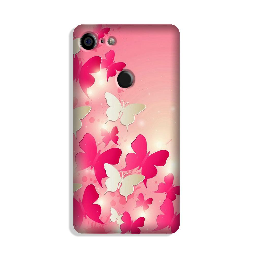 White Pick Butterflies Case for Google Pixel 3 XL White Pick Butterflies Case for Google Pixel 3 XL