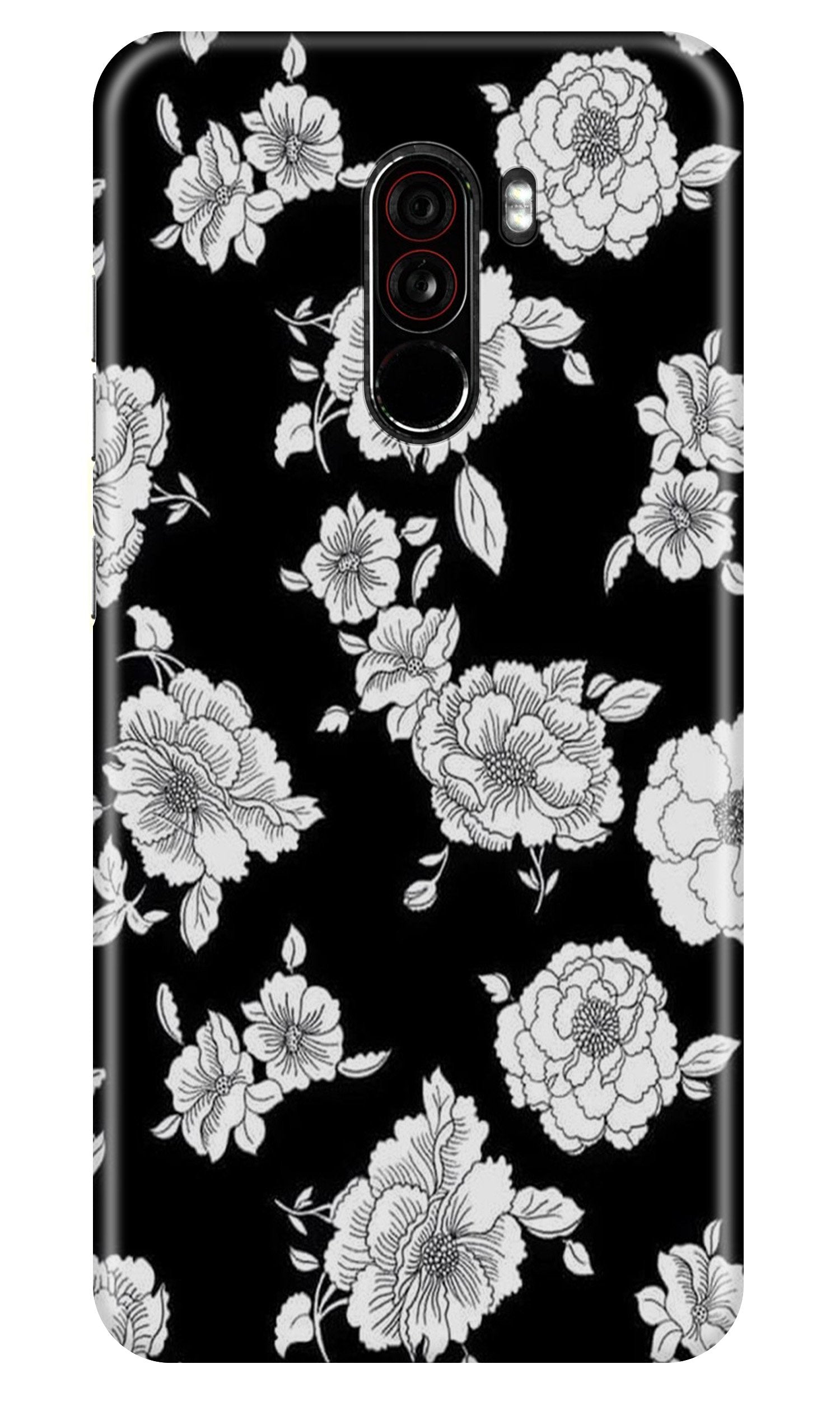 White flowers Black Background Case for Poco F1 White flowers Black Background Case for Poco F1