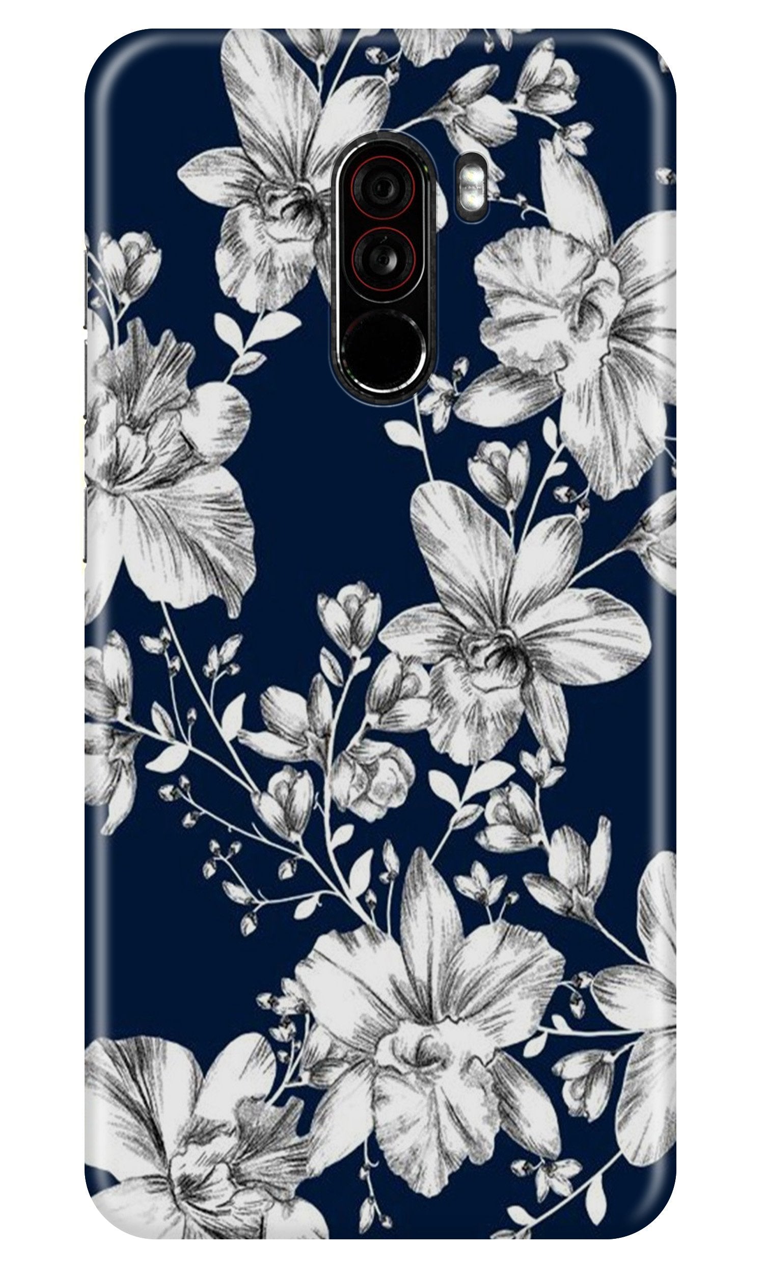 White flowers Blue Background Case for Poco F1 White flowers Blue Background Case for Poco F1