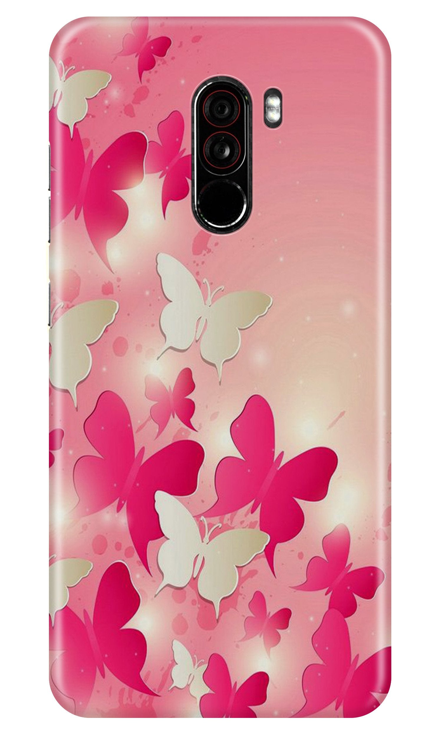 White Pick Butterflies Case for Poco F1 White Pick Butterflies Case for Poco F1
