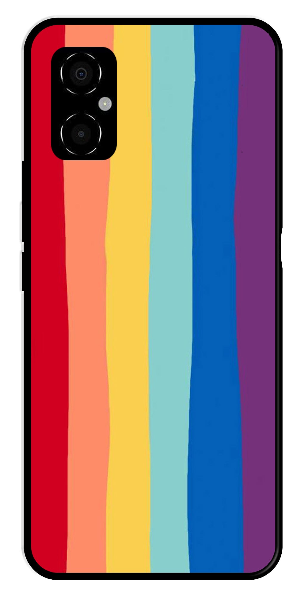 Rainbow MultiColor Metal Mobile Case for Poco M4 5G Rainbow MultiColor Metal Mobile Case for Poco M4 5G (Design No -03)