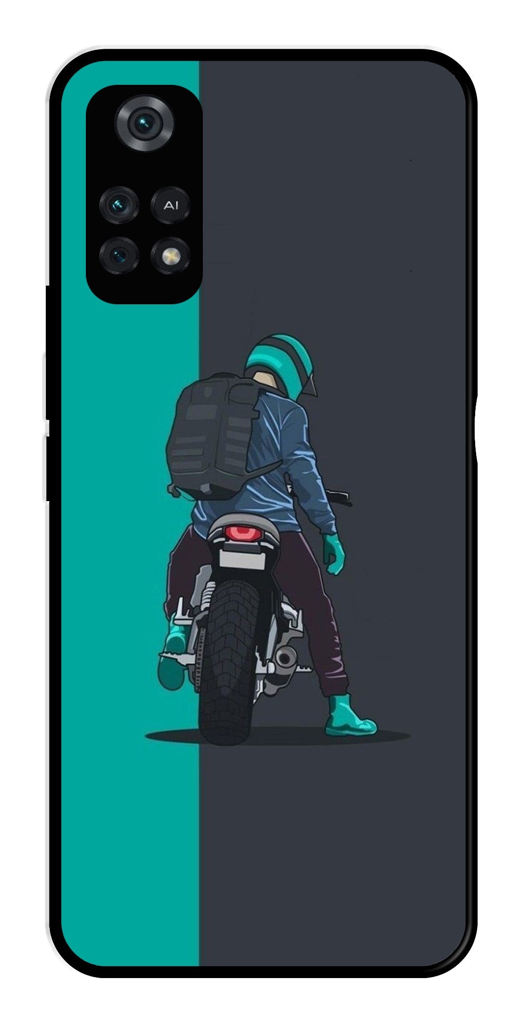 Bike Lover Metal Mobile Case for Poco M4 Pro (Design No -05)