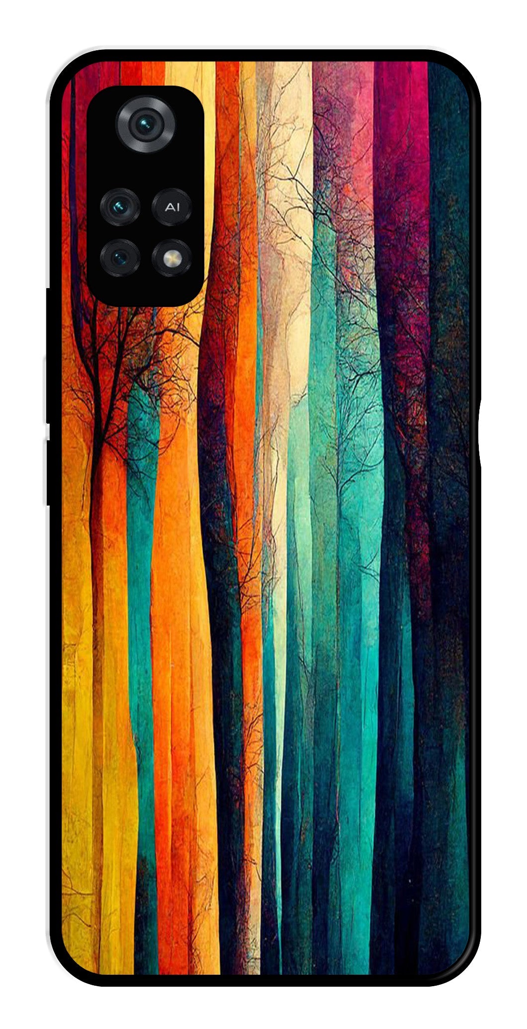 Modern Art Colorful Metal Mobile Case for Poco M4 Pro Modern Art Colorful Metal Mobile Case for Poco M4 Pro (Design No -47)