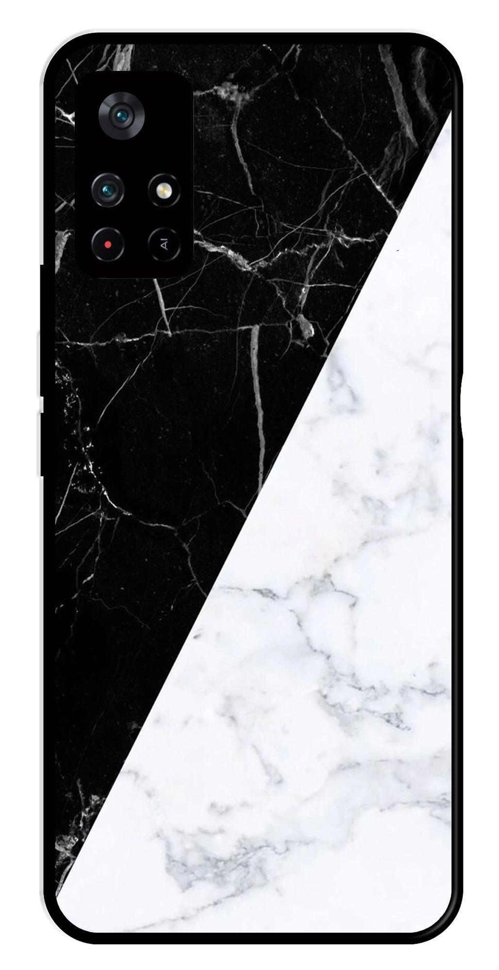 Black White Marble Design Metal Mobile Case for Poco M4 Pro 5G Black White Marble Design Metal Mobile Case for Poco M4 Pro 5G (Design No -09)