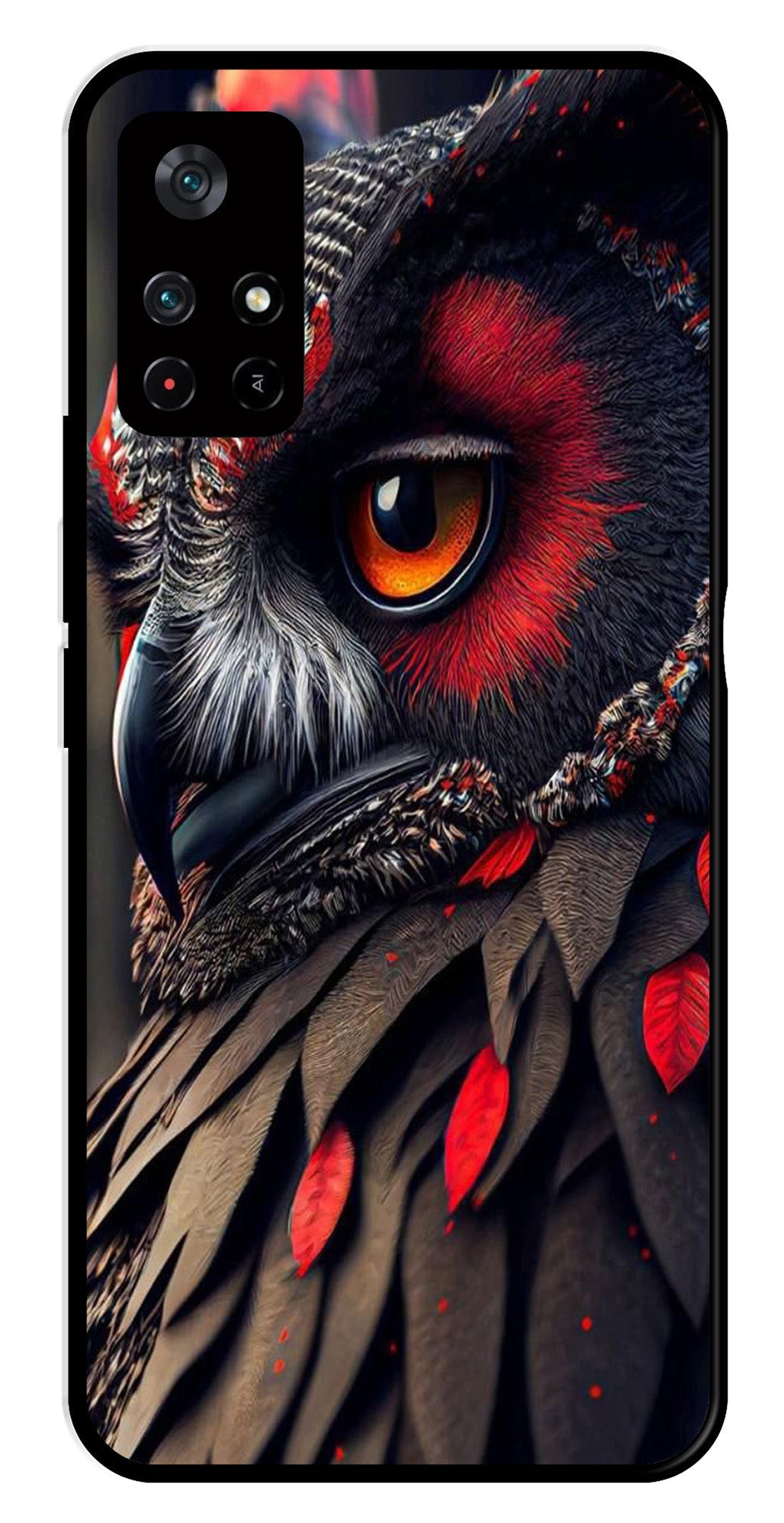 Owl Design Metal Mobile Case for Poco M4 Pro 5G Owl Design Metal Mobile Case for Poco M4 Pro 5G (Design No -26)