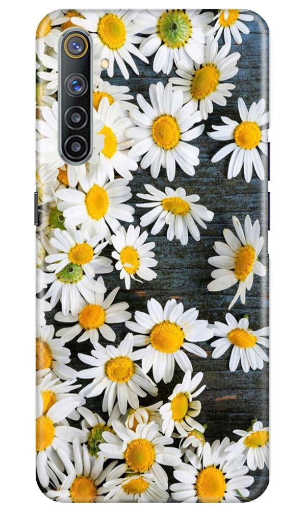 White flowers2 Mobile Back Case for Realme 6 (Design - 62) White flowers2 Case for Realme 6