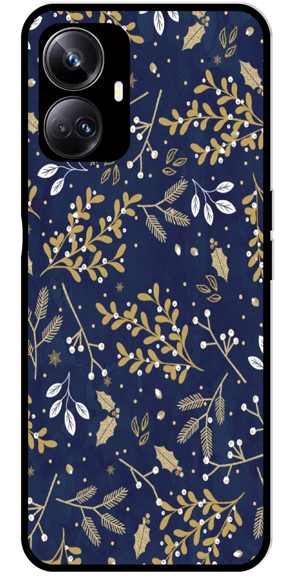 Floral Pattern Metal Mobile Case for Realme 10 Pro Plus 5G (Design No -52)