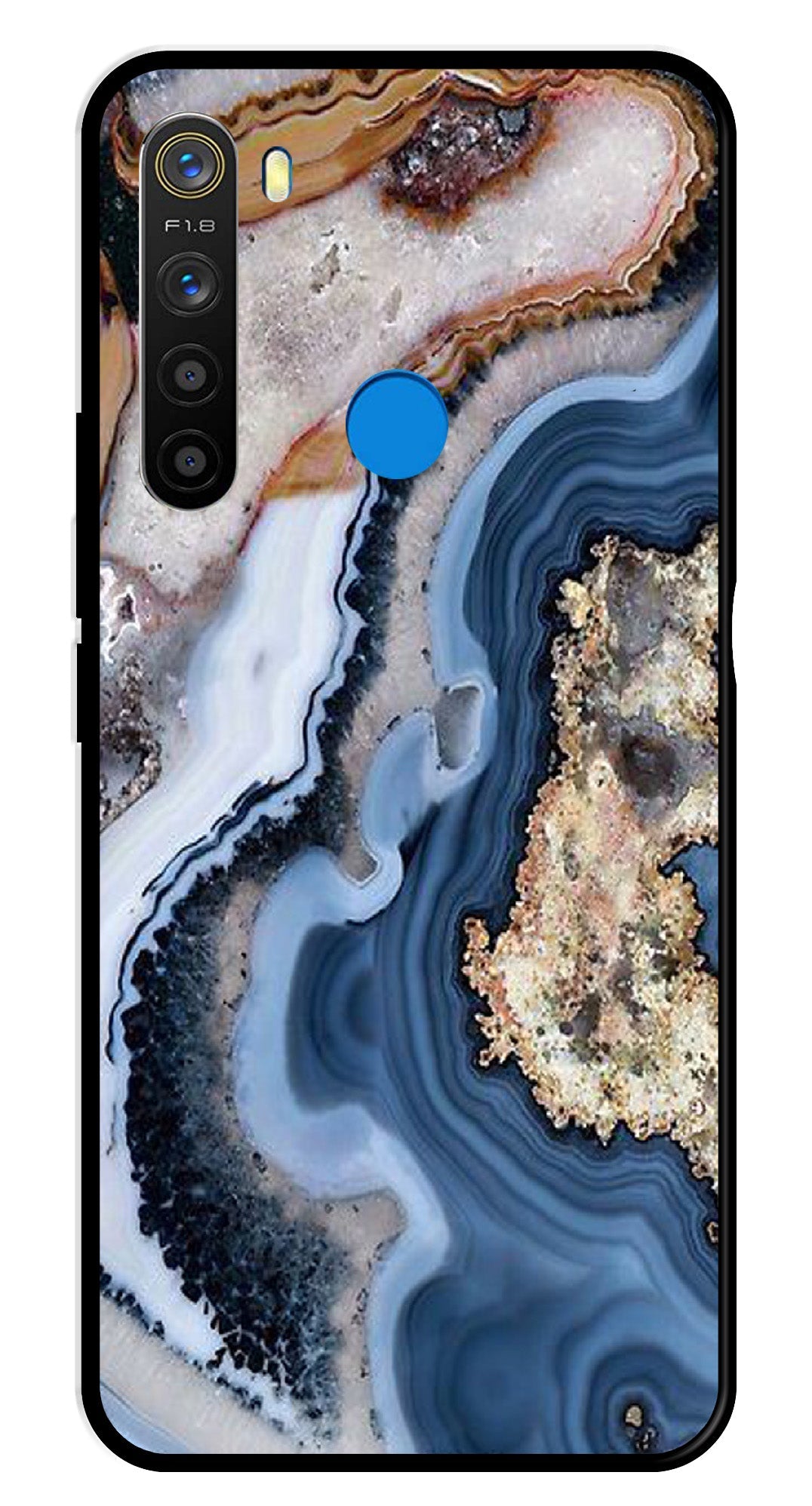 Marble Design Metal Mobile Case for Realme 5 (Design No -53)