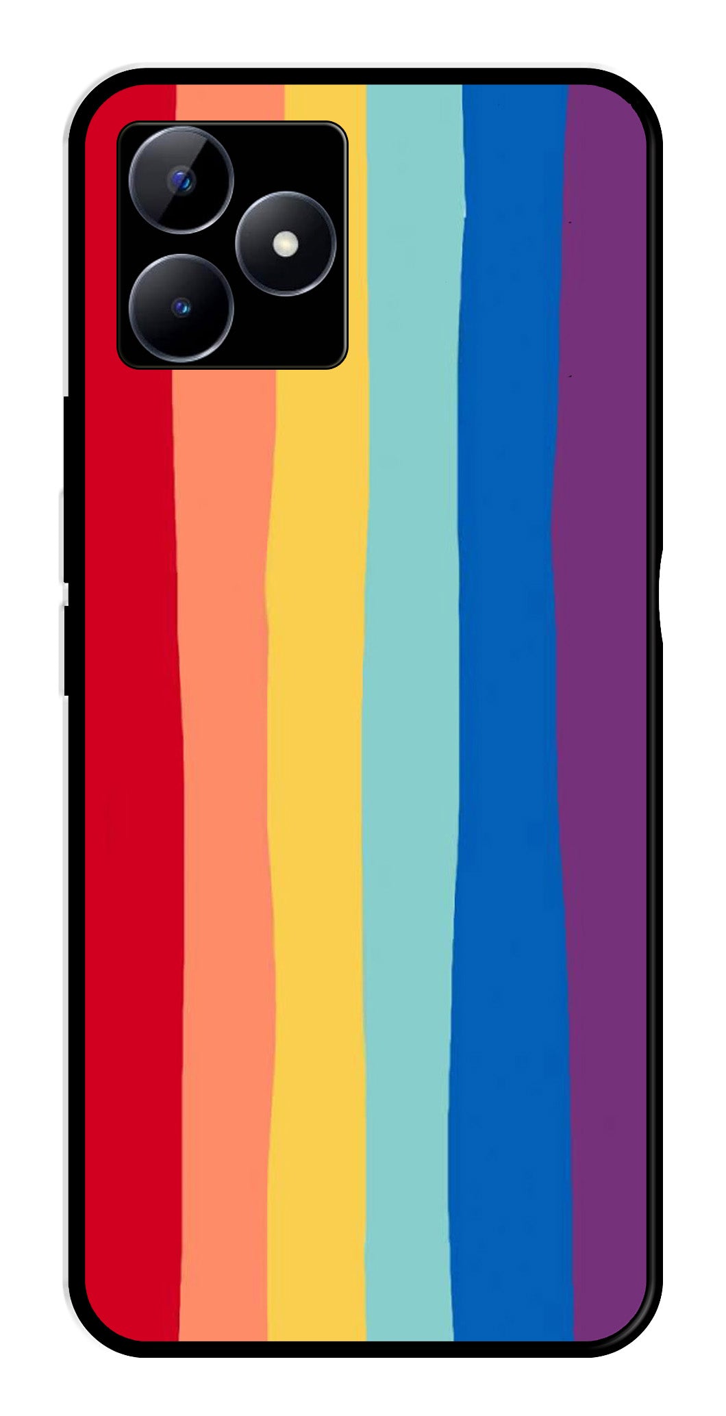 Rainbow MultiColor Metal Mobile Case for Realme N53 Rainbow MultiColor Metal Mobile Case for Realme N53 (Design No -03)