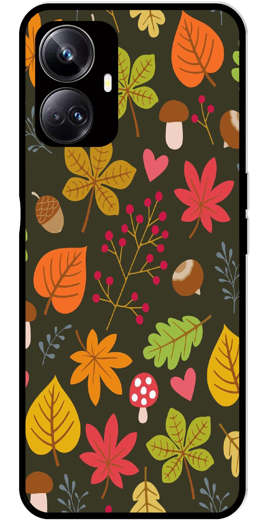 Leaves Design Metal Mobile Case for Realme 10 Pro 5G Leaves Design Metal Mobile Case for Realme 10 Pro 5G (Design No -51)