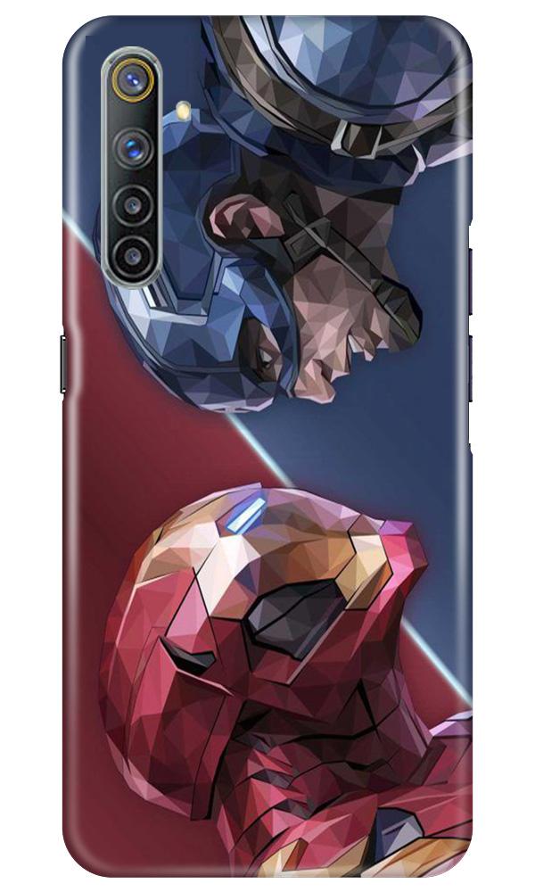 Ironman Captain America Mobile Back Case for Realme 6 (Design - 245) Ironman Captain America Case for Realme 6 (Design No. 245)