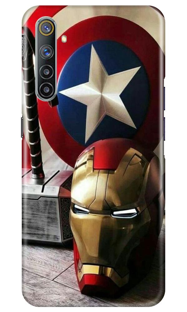 Ironman Captain America Mobile Back Case for Realme 6 (Design - 254) Ironman Captain America Case for Realme 6 (Design No. 254)
