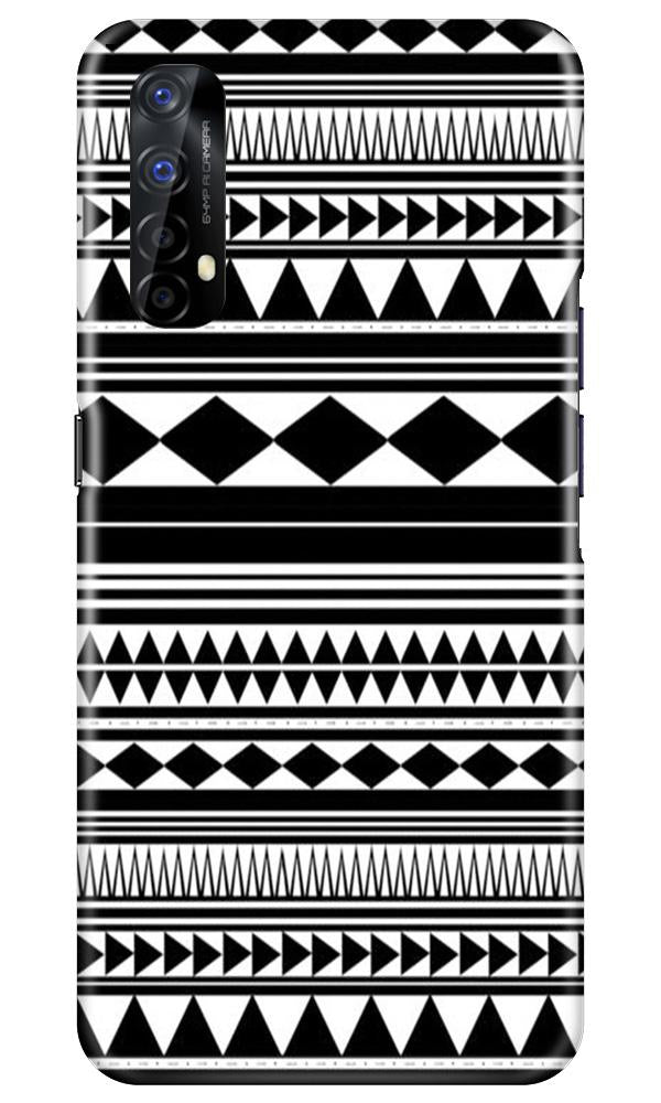 Black white Pattern Mobile Back Case for Realme 7 (Design - 5) Black white Pattern Case for Realme 7
