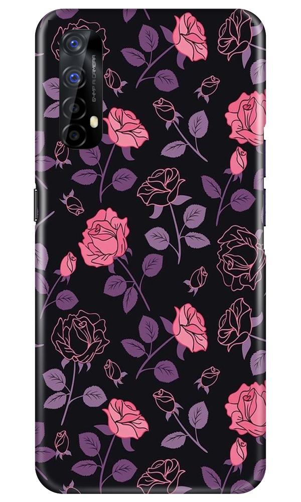 Rose Black Background Mobile Back Case for Realme 7 (Design - 27) Rose Black Background Case for Realme 7