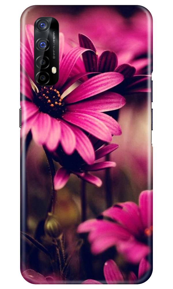 Purple Daisy Mobile Back Case for Realme 7 (Design - 65) Purple Daisy Case for Realme 7