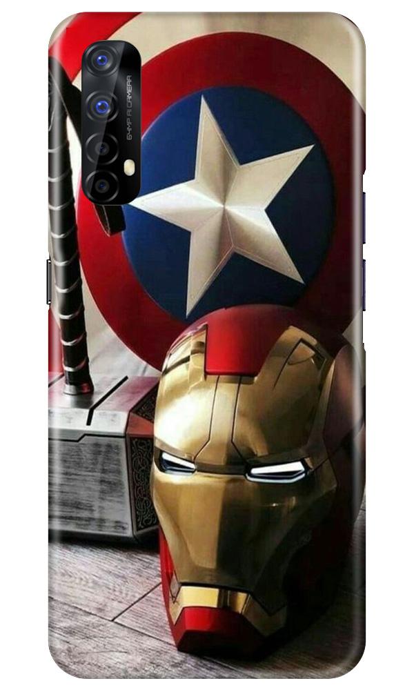 Ironman Captain America Mobile Back Case for Realme 7 (Design - 254) Ironman Captain America Case for Realme 7 (Design No. 254)