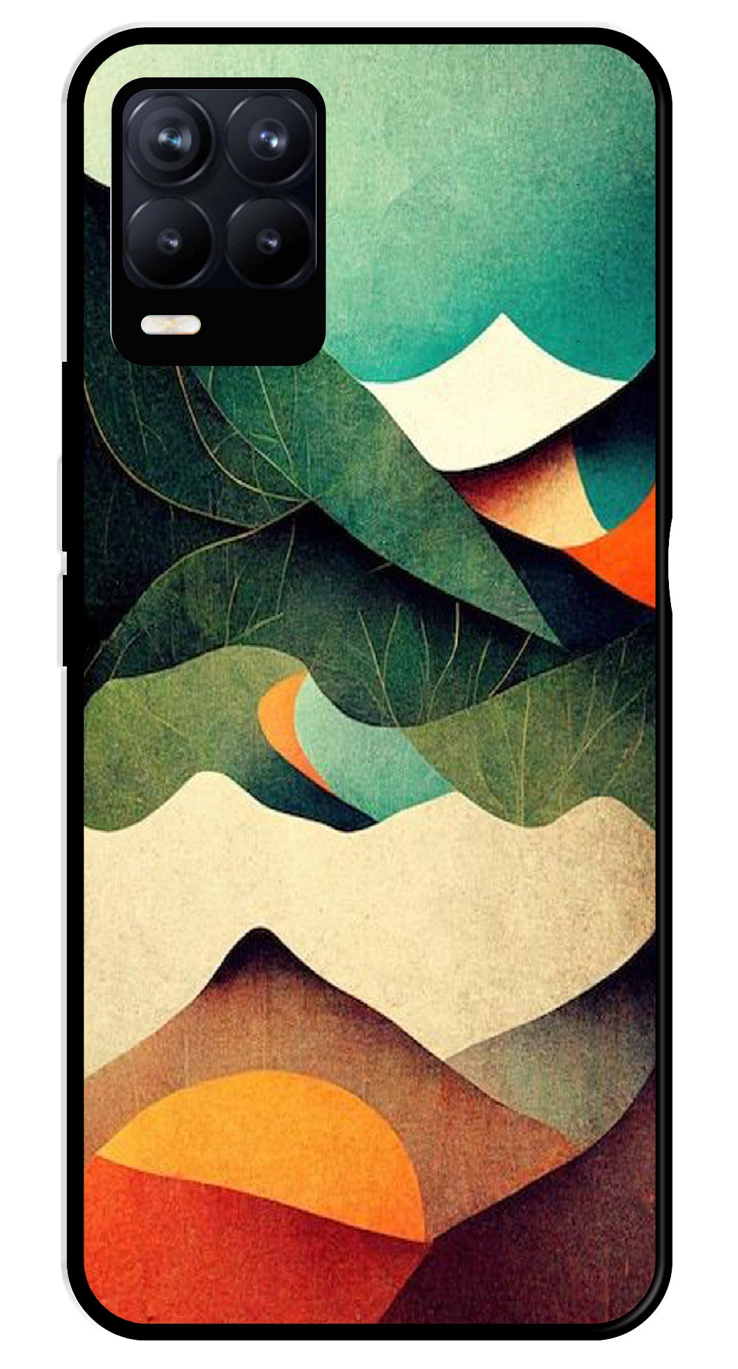 MultiColor Pattern Metal Mobile Case for Realme 8 4G MultiColor Pattern Metal Mobile Case for Realme 8 4G (Design No -43)