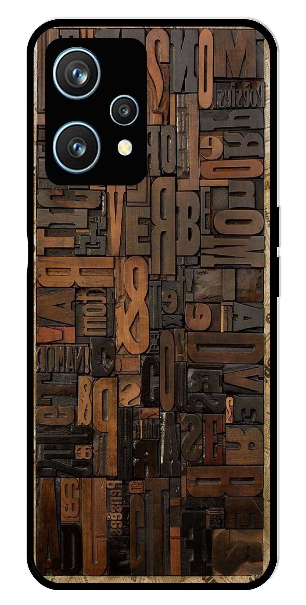 Alphabets Metal Mobile Case for Realme 9 Pro 5G Alphabets Metal Mobile Case for Realme 9 Pro 5G (Design No -32)