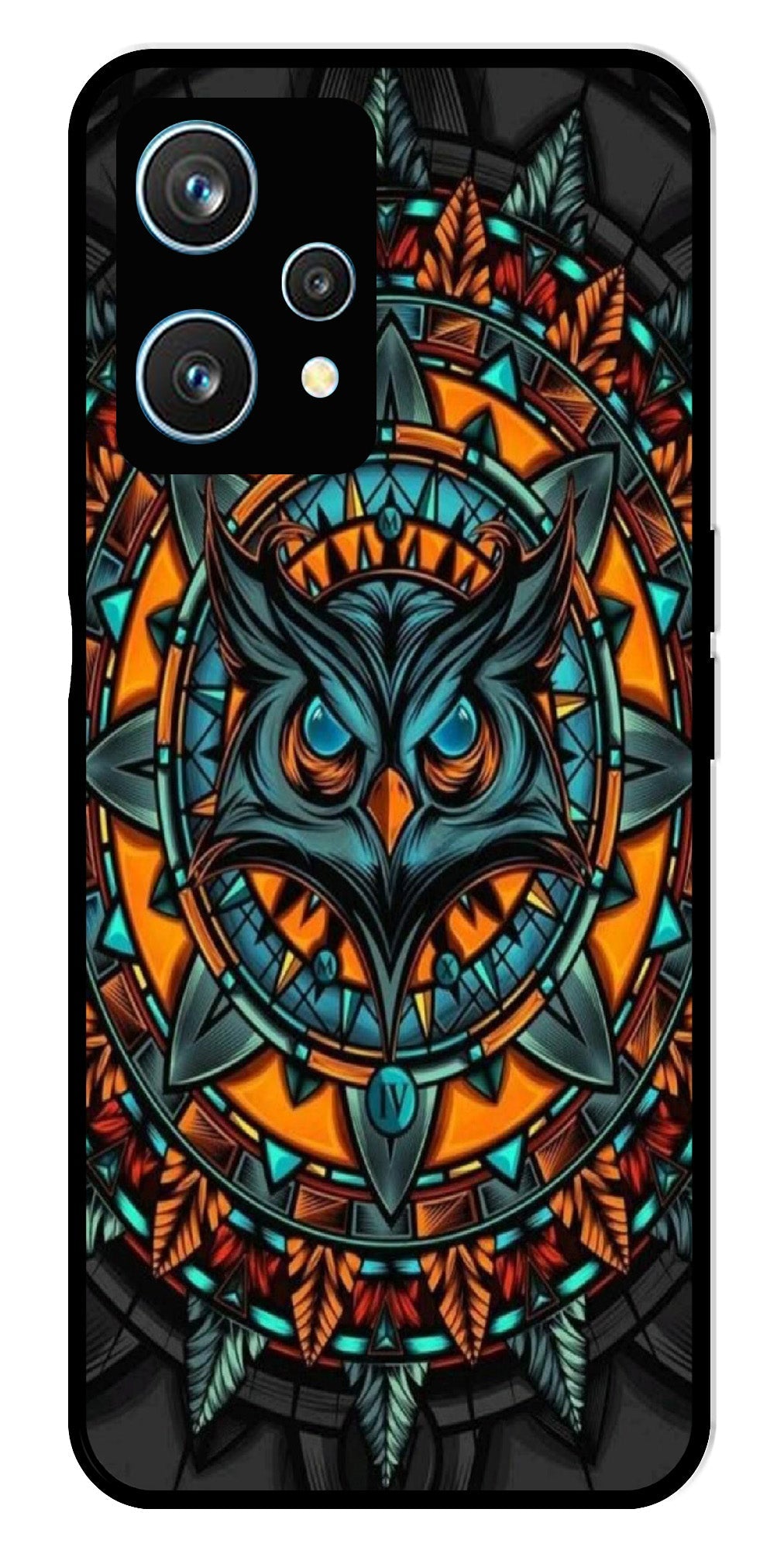 Owl Pattern Metal Mobile Case for Realme 9 Pro 5G Owl Pattern Metal Mobile Case for Realme 9 Pro 5G (Design No -42)