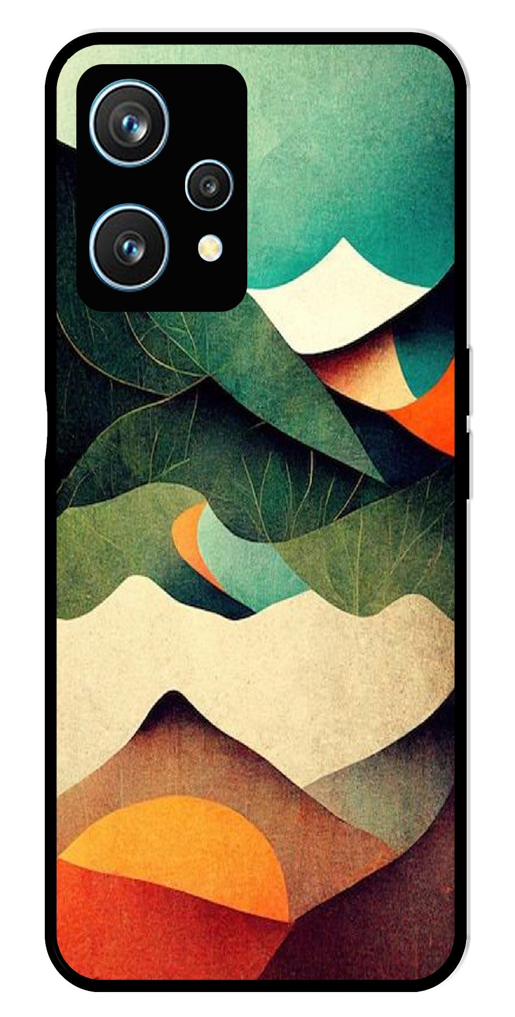 MultiColor Pattern Metal Mobile Case for Realme 9 Pro 5G MultiColor Pattern Metal Mobile Case for Realme 9 Pro 5G (Design No -43)