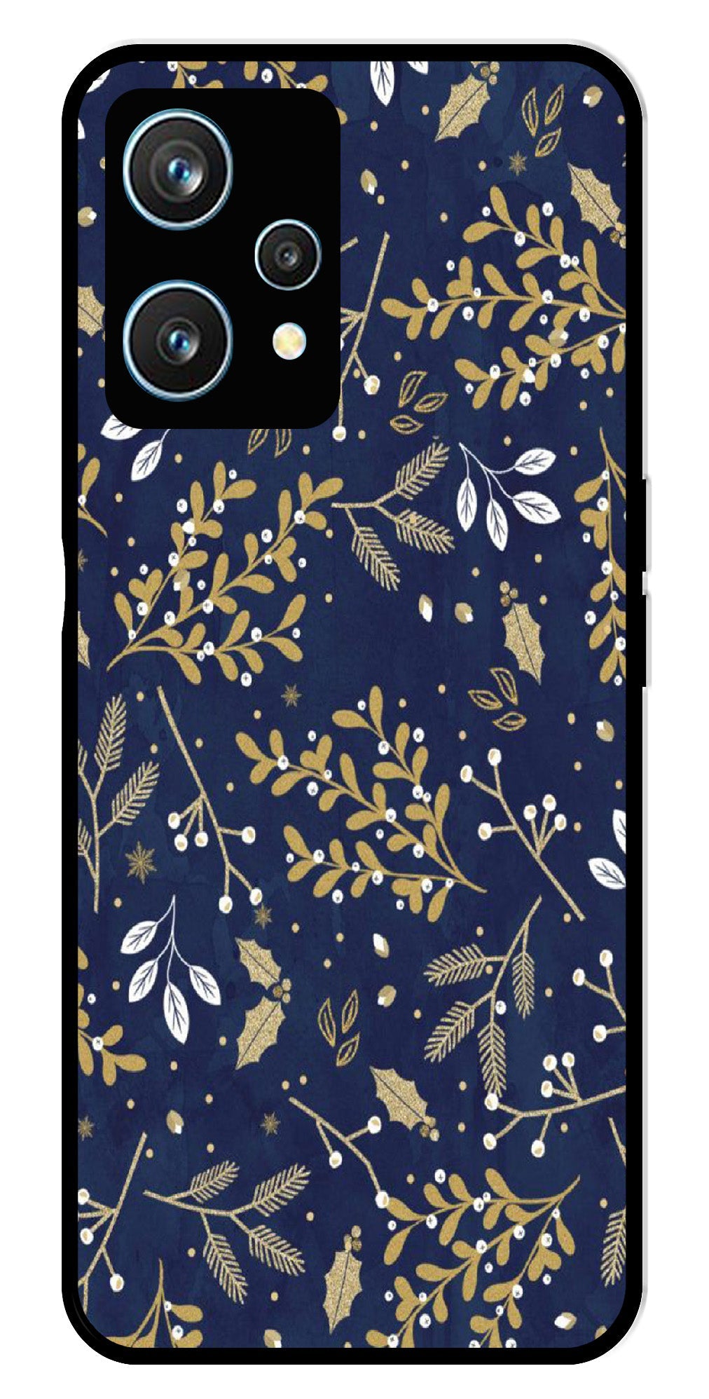 Floral Pattern Metal Mobile Case for Realme 9 Pro 5G Floral Pattern Metal Mobile Case for Realme 9 Pro 5G (Design No -52)