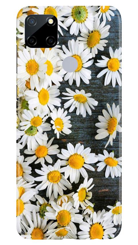 White flowers2 Mobile Back Case for Realme Narzo 30a (Design - 62) White flowers2 Case for Realme Narzo 30a