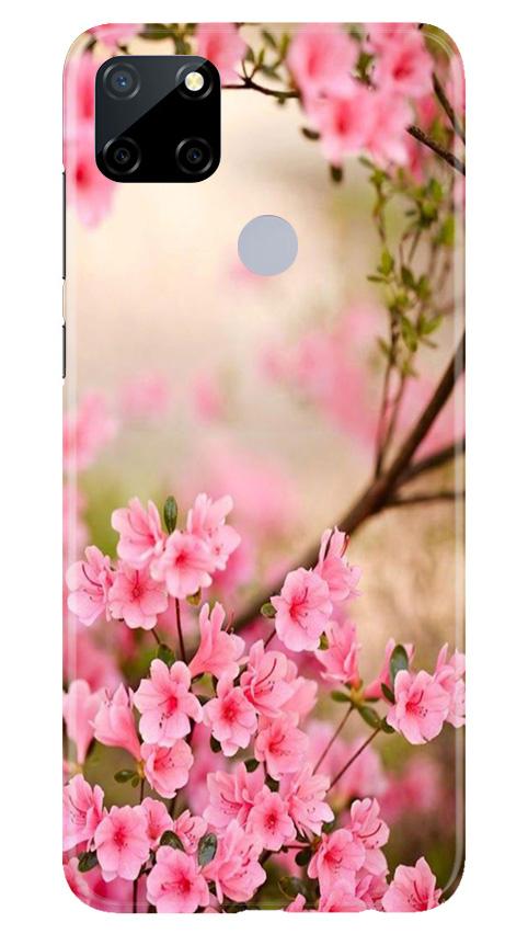 Pink flowers Mobile Back Case for Realme Narzo 30a (Design - 69) Pink flowers Case for Realme Narzo 30a