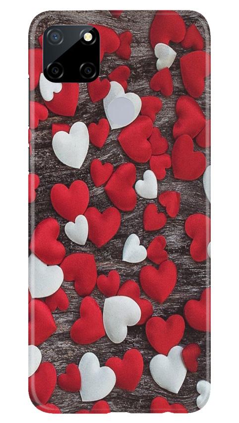 Red White Hearts Mobile Back Case for Realme Narzo 30a (Design - 105) Red White Hearts Case for Realme Narzo 30a (Design - 105)