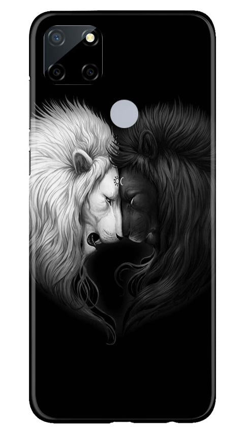 Dark White Lion Mobile Back Case for Realme Narzo 30a (Design - 140) Dark White Lion Case for Realme Narzo 30a (Design - 140)