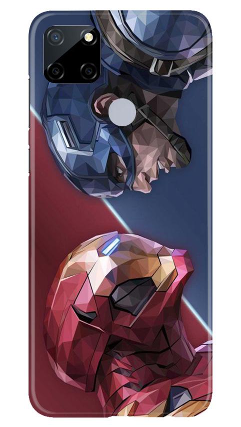 Ironman Captain America Mobile Back Case for Realme Narzo 30a (Design - 245) Ironman Captain America Case for Realme Narzo 30a (Design No. 245)