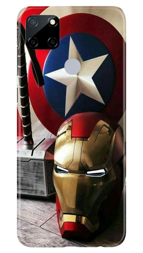 Ironman Captain America Mobile Back Case for Realme Narzo 30a (Design - 254) Ironman Captain America Case for Realme Narzo 30a (Design No. 254)