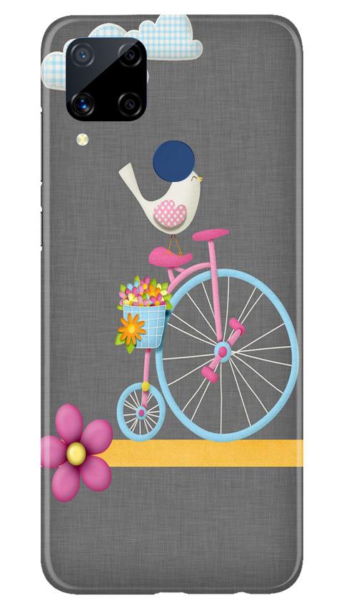 Sparron with cycle Mobile Back Case for Realme C15 (Design - 34) Sparron with cycle Case for Realme C15