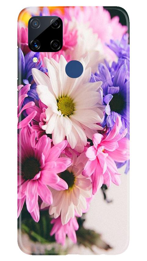 Coloful Daisy Mobile Back Case for Realme C15 (Design - 73) Coloful Daisy Case for Realme C15
