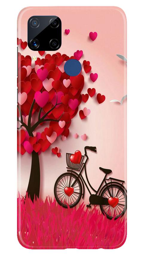 Red Heart Cycle Mobile Back Case for Realme C15 (Design - 222) Red Heart Cycle Case for Realme C15 (Design No. 222)