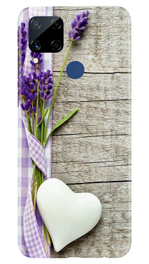 White Heart Mobile Back Case for Realme C15 (Design - 298) White Heart Case for Realme C15 (Design No. 298)