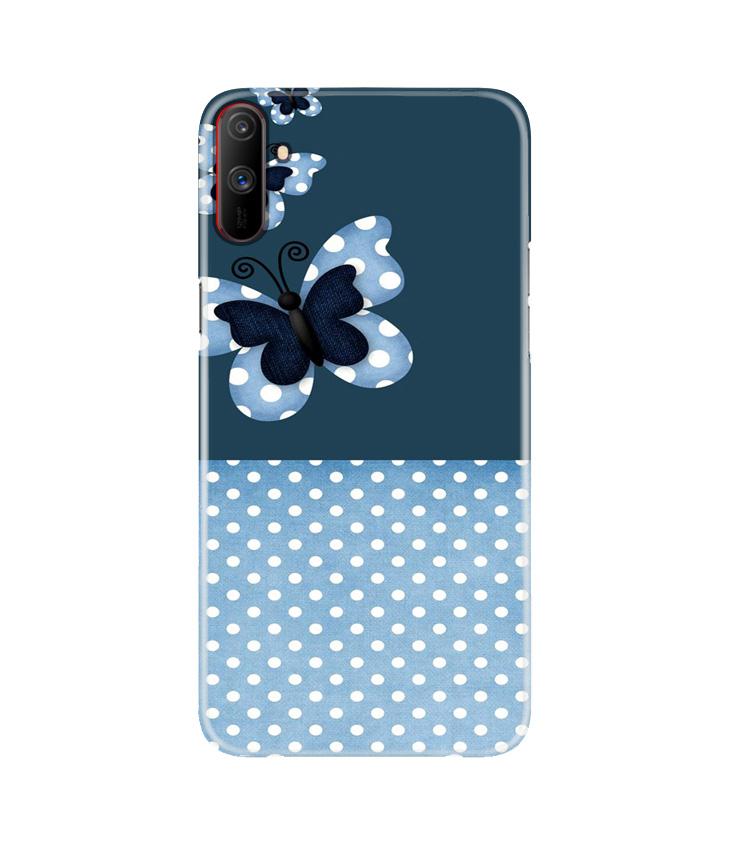 White dots Butterfly Mobile Back Case for Realme C3 (Design - 31) White dots Butterfly Case for Realme C3
