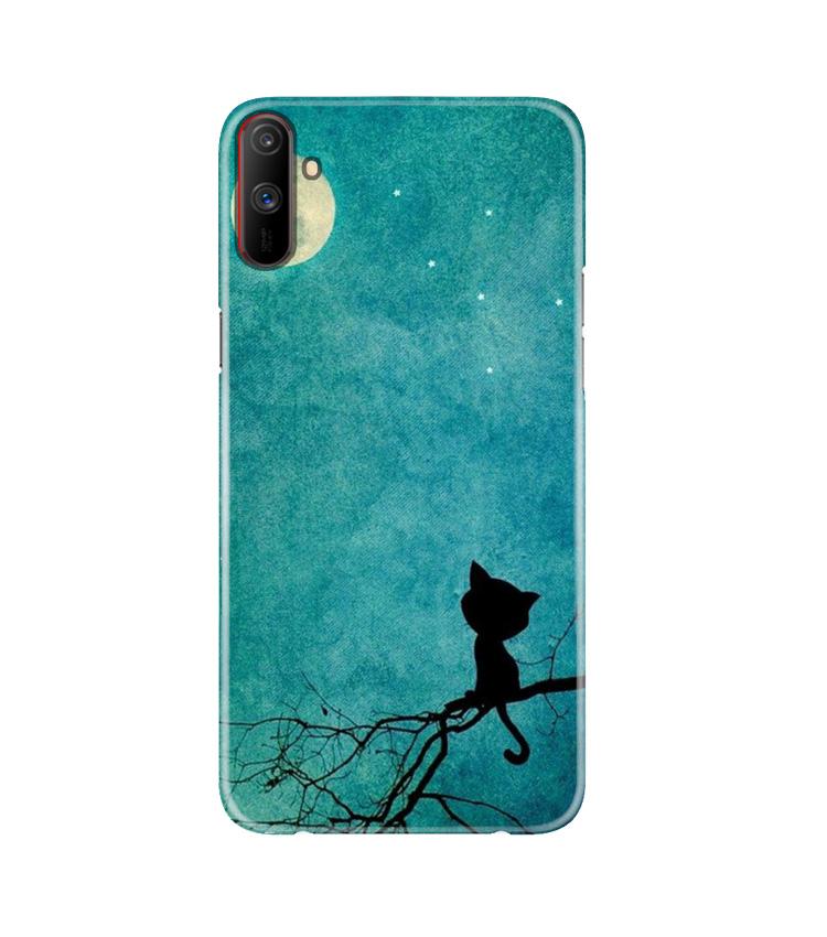 Moon cat Mobile Back Case for Realme C3 (Design - 70) Moon cat Case for Realme C3