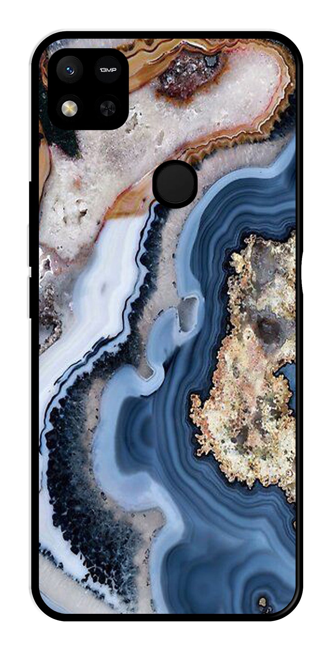 Marble Design Metal Mobile Case for Redmi 10a (Design No -53)