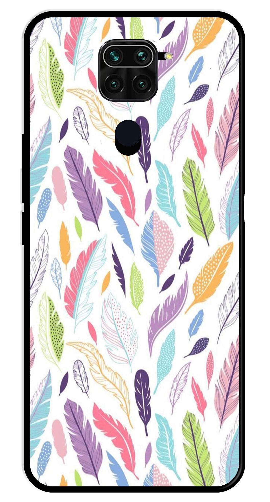 Colorful Feathers Metal Mobile Case for Redmi Note 9 Colorful Feathers Metal Mobile Case for Redmi Note 9 (Design No -06)
