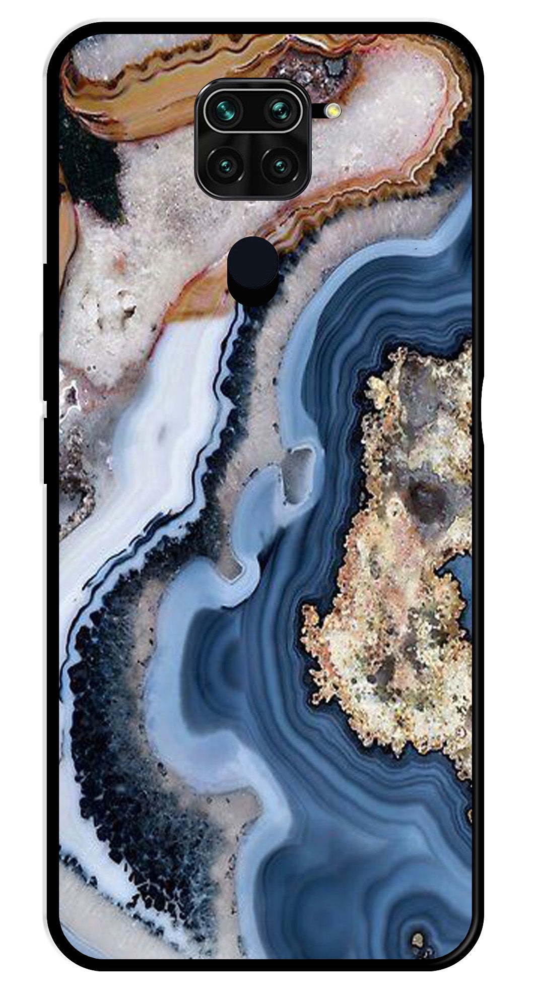 Marble Design Metal Mobile Case for Redmi Note 9 (Design No -53)