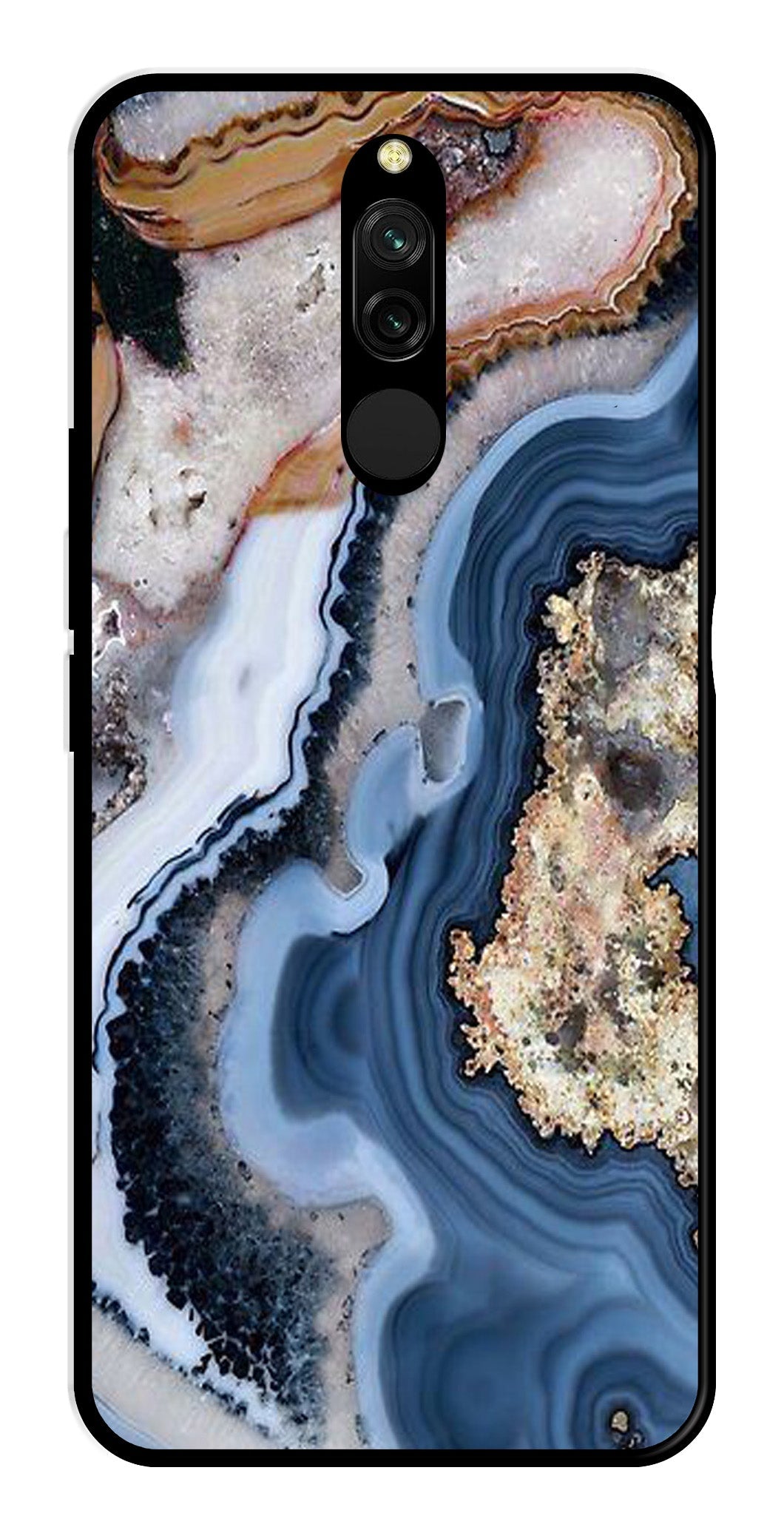 Marble Design Metal Mobile Case for Redmi 8 (Design No -53)