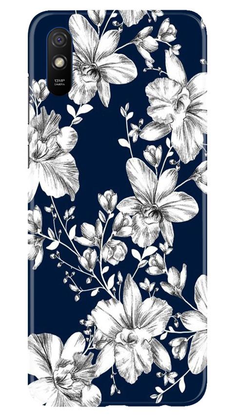 White flowers Blue Background Mobile Back Case for Xiaomi Redmi 9a (Design - 14) White flowers Blue Background Case for Xiaomi Redmi 9a