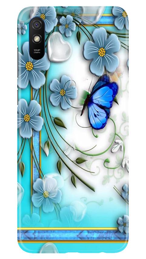 Blue Butterfly Mobile Back Case for Xiaomi Redmi 9a (Design - 21) Blue Butterfly Case for Xiaomi Redmi 9a
