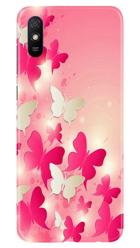 White Pick Butterflies Mobile Back Case for Xiaomi Redmi 9a (Design - 28) White Pick Butterflies Case for Xiaomi Redmi 9a