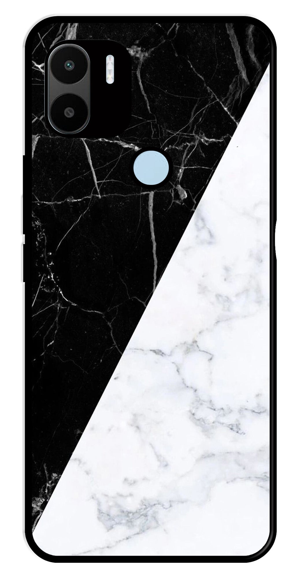 Black White Marble Design Metal Mobile Case for Redmi C50 Black White Marble Design Metal Mobile Case for Redmi C50 (Design No -09)