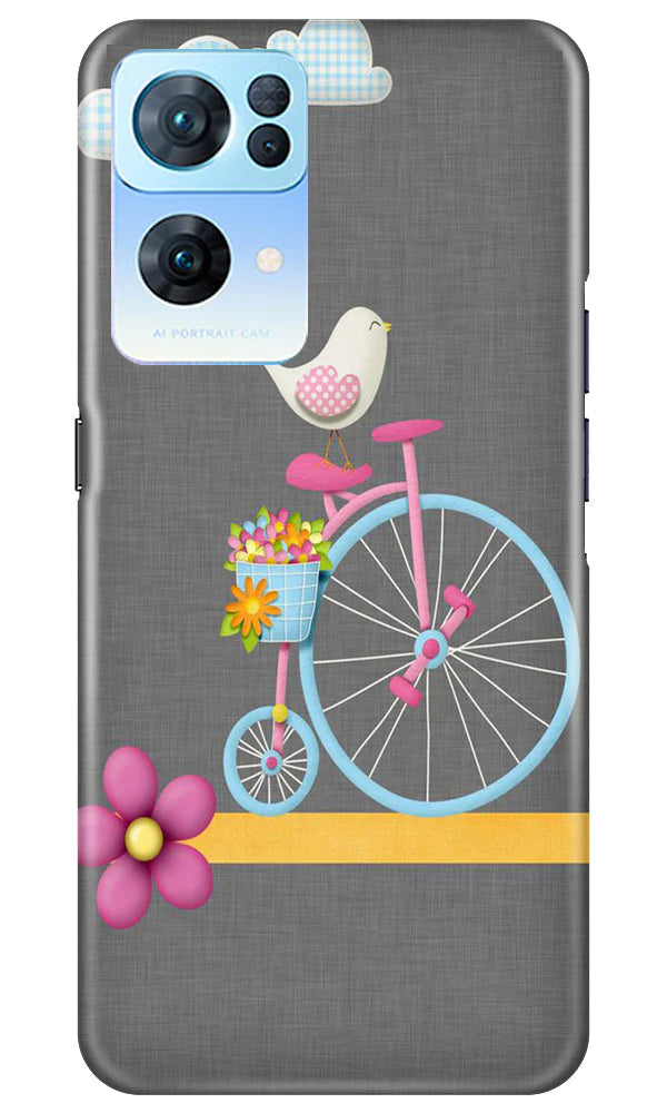 Sparron with cycle Mobile Back Case for Oppo Reno 7 Pro 5G (Design - 34) Sparron with cycle Case for Oppo Reno 7 Pro 5G