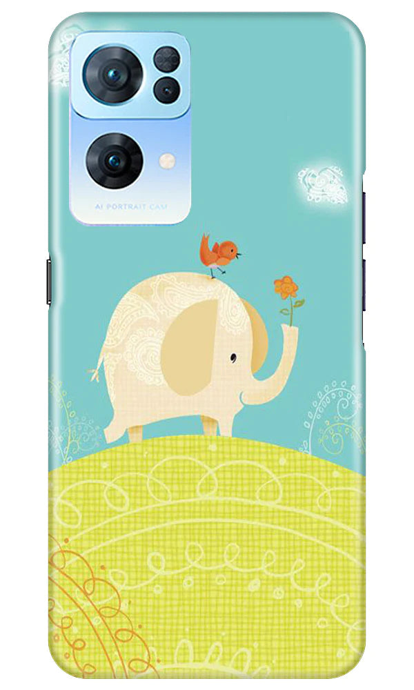 Elephant Painting Mobile Back Case for Oppo Reno 7 Pro 5G (Design - 46) Elephant Painting Case for Oppo Reno 7 Pro 5G