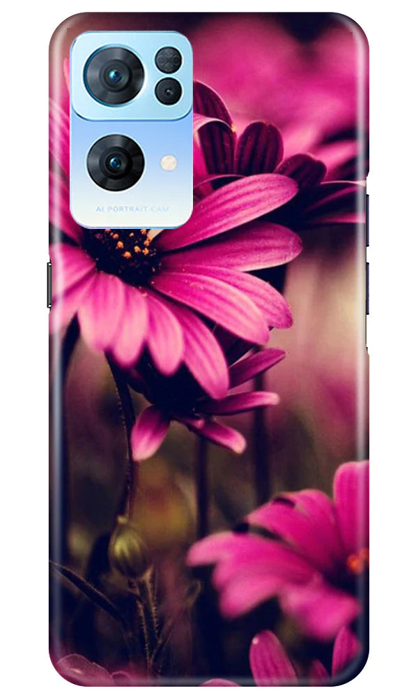 Purple Daisy Mobile Back Case for Oppo Reno 7 Pro 5G (Design - 65) Purple Daisy Case for Oppo Reno 7 Pro 5G